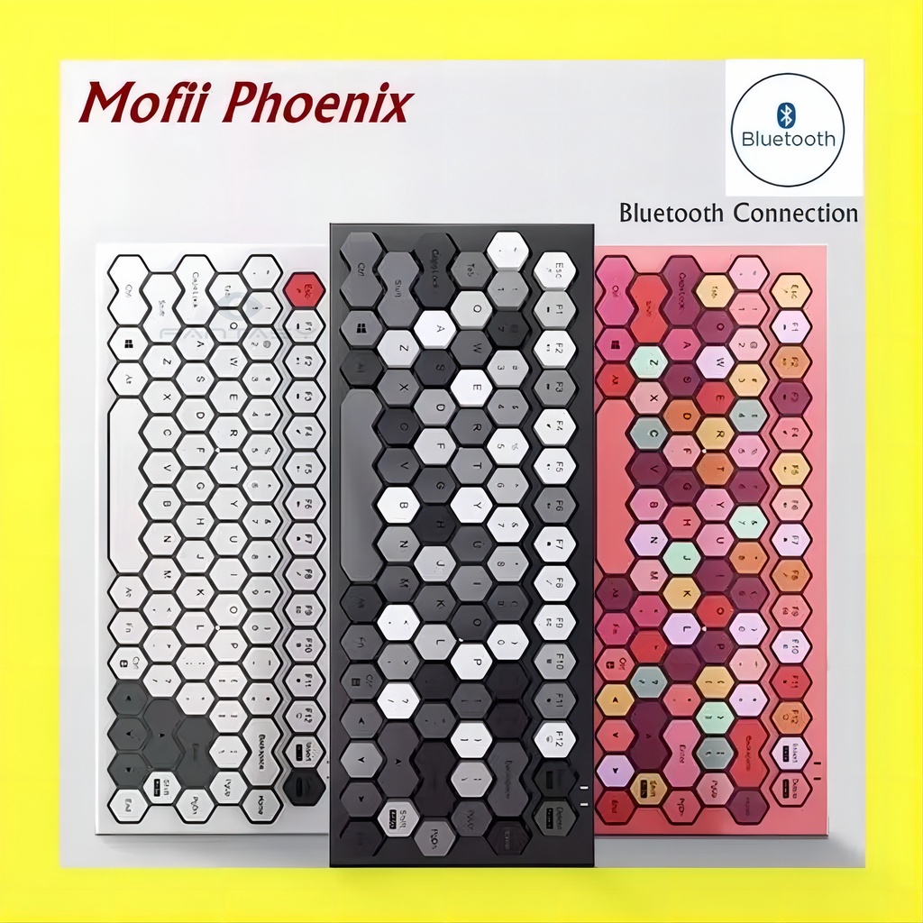 Mofii Phoenix Wireless Bluetooth Rechargeable Keyboard with Hexagon