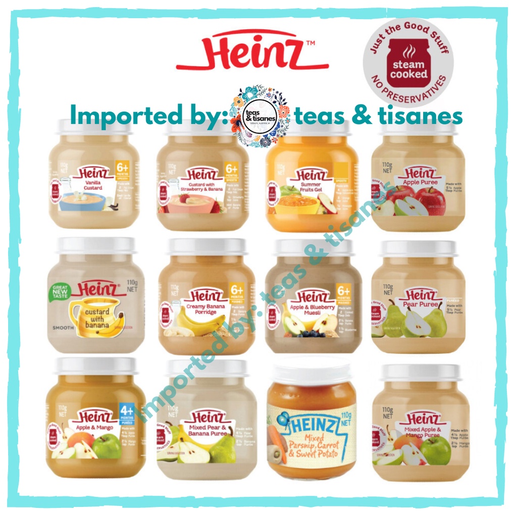 Heinz Australia BABY FOOD PUREE JAR 110g 4+ to 6+ months Shopee