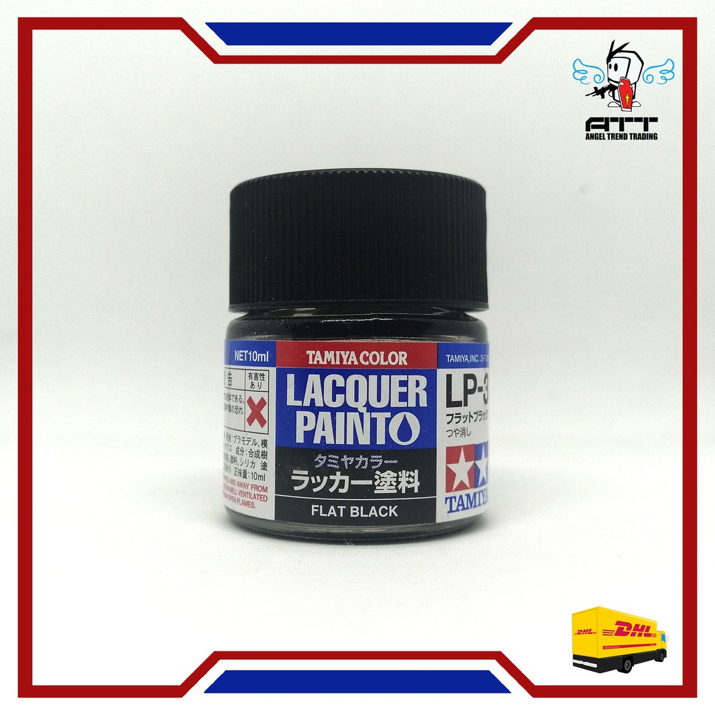 TAMIYA LP3 FLAT BLACK LACQUER PAINT 10ML (Gunpla Gundam Paint ModelKit