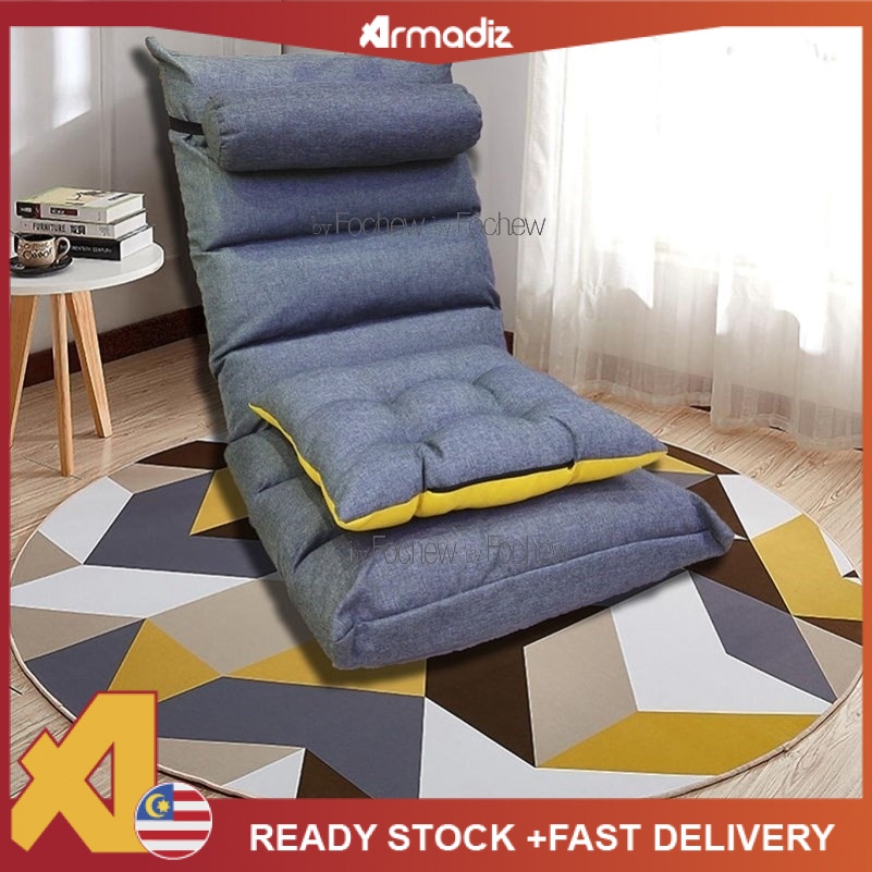 AMZ XL Size Lazy Sofa Adjustable Recliner Tatami Sofa Bed Floor Sofa 110cm Premium 18 Grids