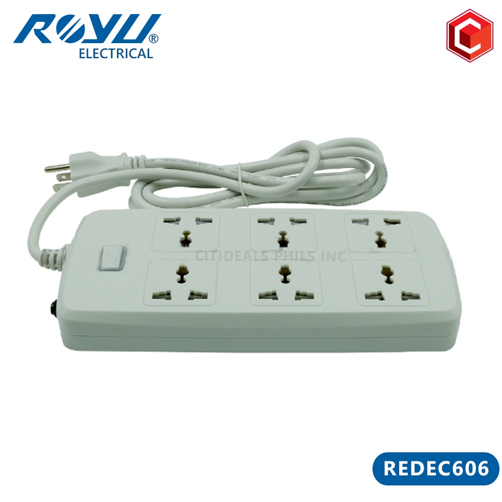 Power Strips 6 Gang Socket One Master Switch 2 Meters Extension Cord