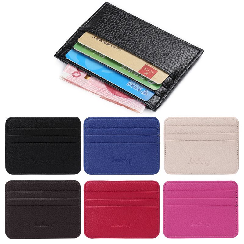 6 Color Card Holder Men's Business Pocket Slim Thin ID Card Money