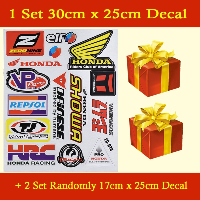 Honda HRC ELF MotoGP Motorcycle Sticker Motocross Helmet ...