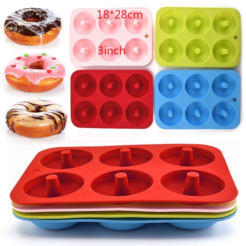6 Holes Silicone Donut Mold Baking Pan NonStick Mold Dishwasher