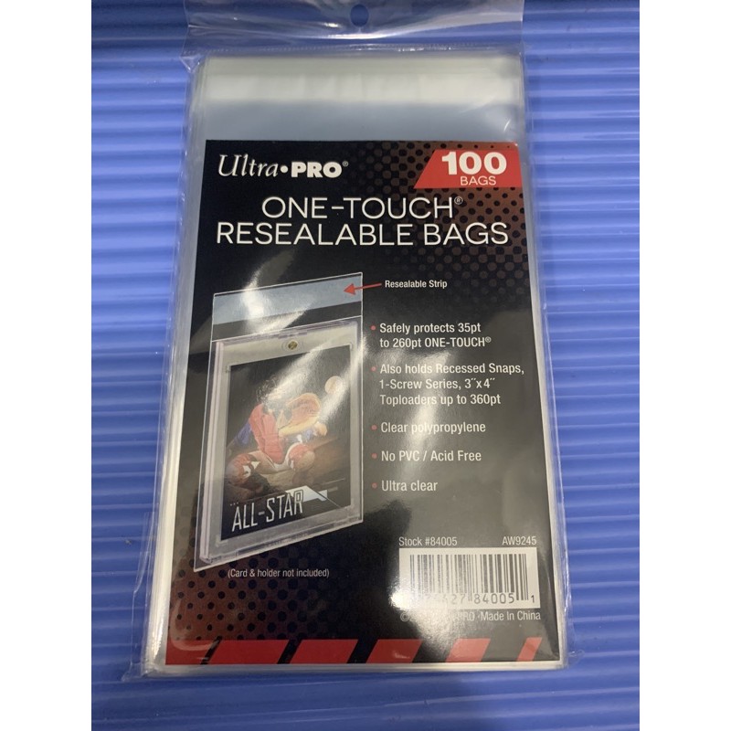 100 Ultra Pro ONE TOUCH RESEALABLE BAGS NEW screw toploader