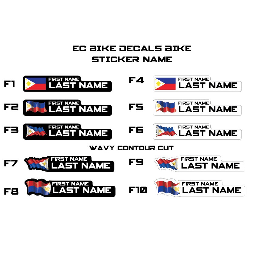 Cycling Sticker Name Flag