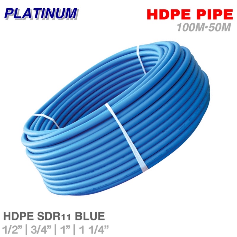100 Mtrs SDR11 HDPE Blue Pipe Waterline & Farm Garden Irrigation