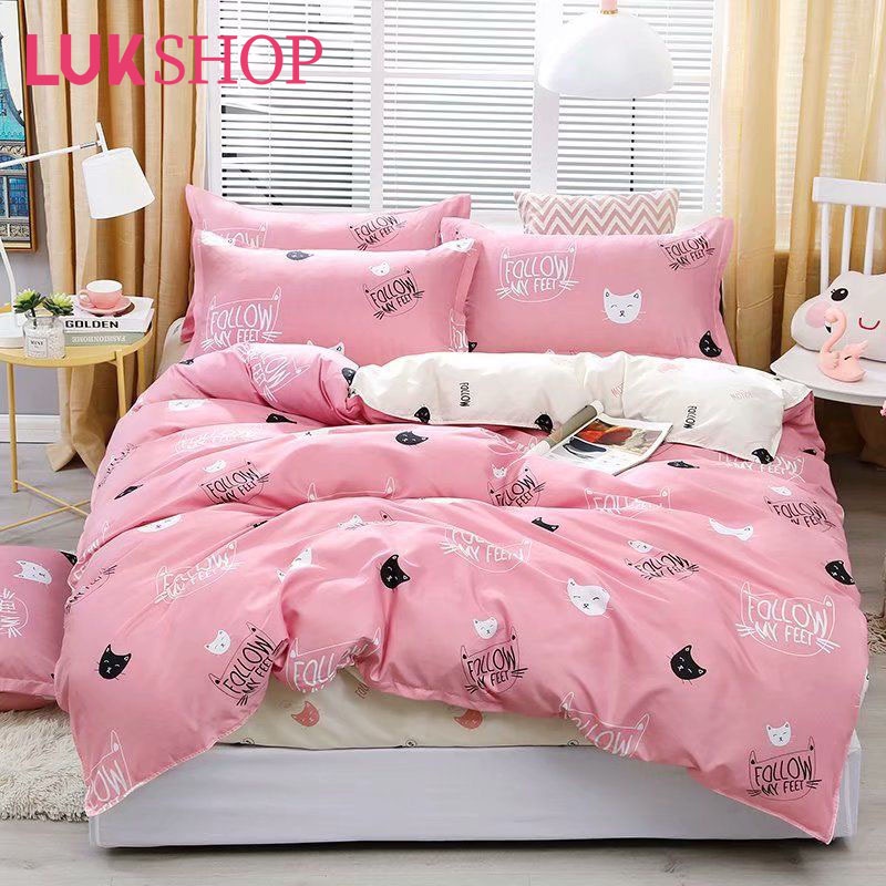LUK 3in1 Queen Size Korean Cotton Bedsheet Garterized/Fitted Bedsheet