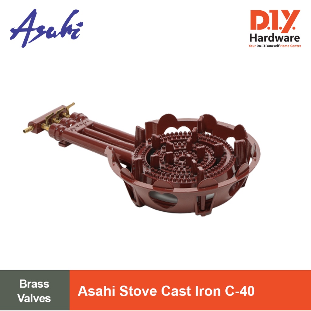 Asahi Cast Iron Stove C40 3 Adjustable Gas Valves Heavy Duty Cast