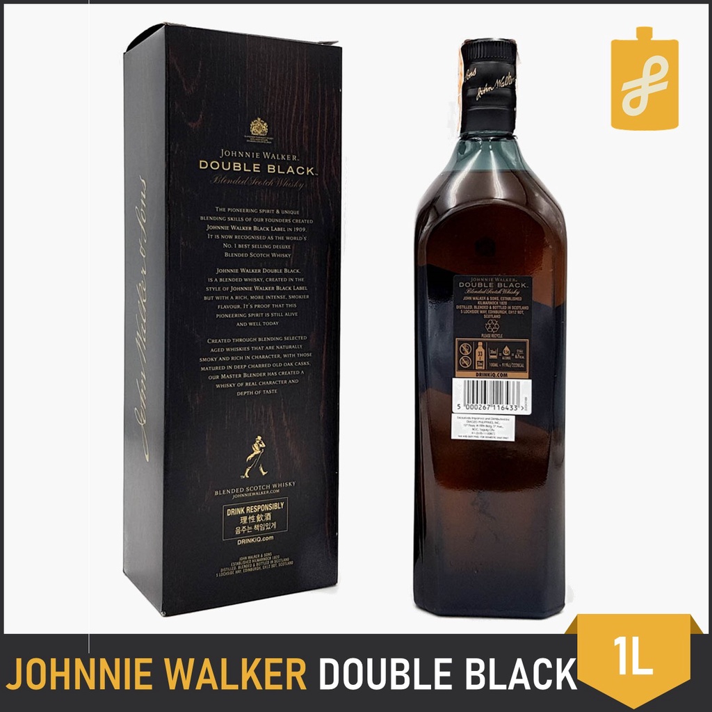 Johnnie Walker Double Black Blended Scotch Whisky 1L Shopee Philippines