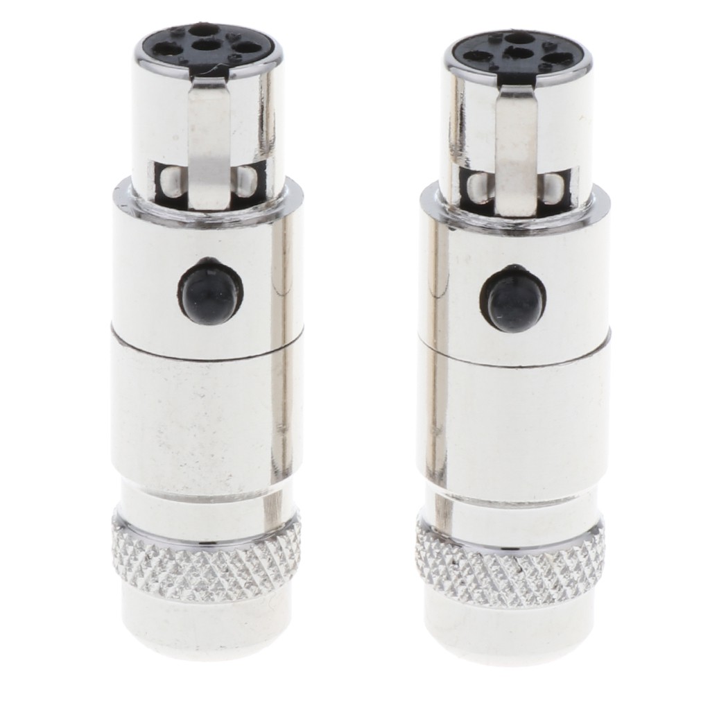 HOT☞2 Pieces Gold Plated 5mm Mini 4Pin XLR Female Plugs Connectors