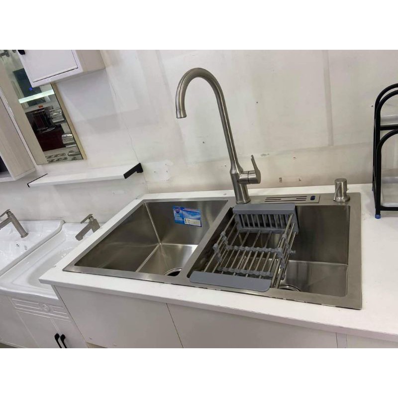 Kitchen Sink Double 82x45cm Complete Set Shopee Philippines