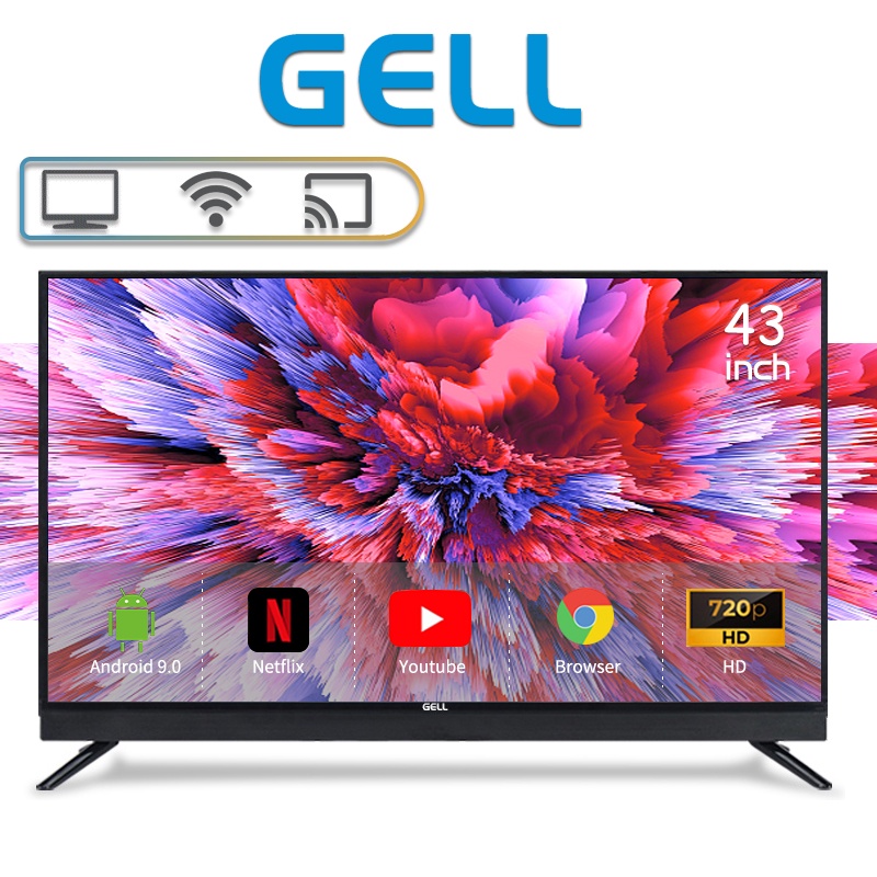 Gell 43 inches smart tv on sale Android Smart TV flat on screen tv FHD