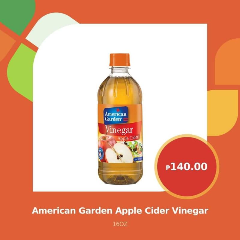 American Garden Apple Cider Vinegar 16 oz a&j shop. Shopee Philippines