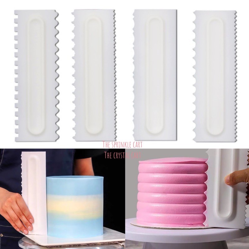 4pcs Cake Decorating Comb Smoother Scraper for Icing Shopee Philippines