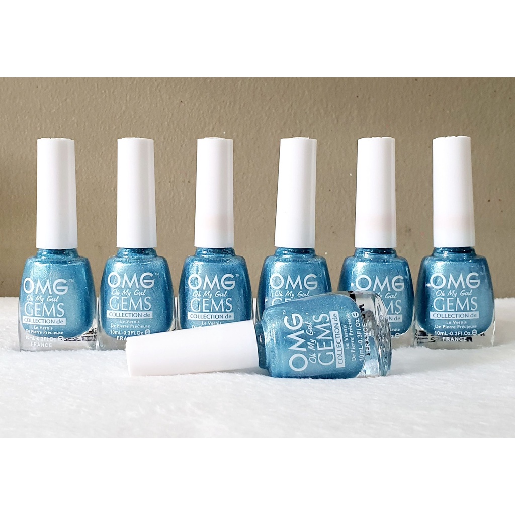 OMG GEMS NAIL POLISH 10ML (AQUAMARINE) Shopee Philippines