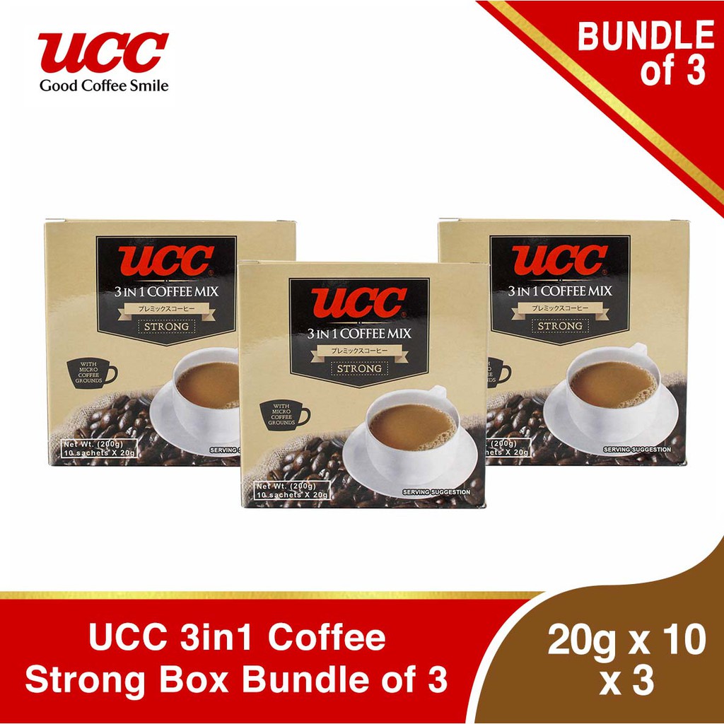 UCC 3in1 Coffee Strong Box 20g x 10 x 3 (Bundle of 3) Shopee Philippines