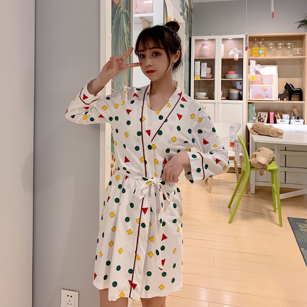 Crayon Shinchan Pajamas Women Printed Home Service Nightgown Shopee