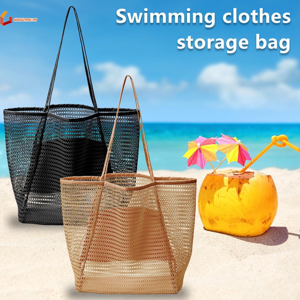 Mesh Tote Bag Large Mesh Beach Bag Reusable Beach Bag Waterproof