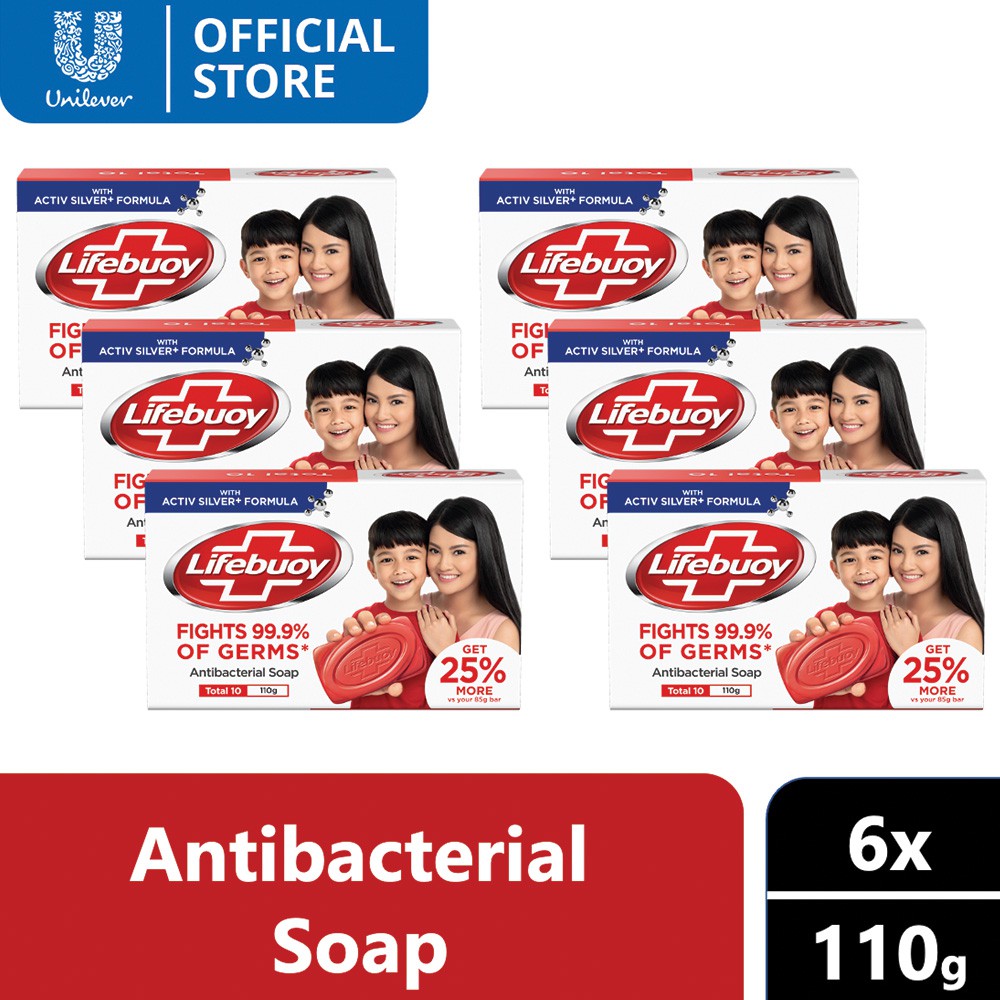 Lifebuoy Antibacterial Soap Total 10 110g x 6 Shopee Philippines