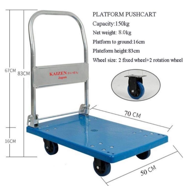 HAND TRUCK TROLLEY PLATFORM PUSH CART TROLLEY FOLDABLE 150 KG 300 KG