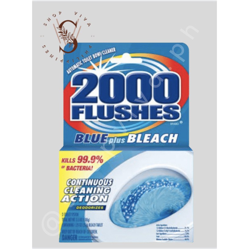 2000 Flushes Blue Plus Bleach Automatic Toilet Bowl Cleaner 3.5 OZ