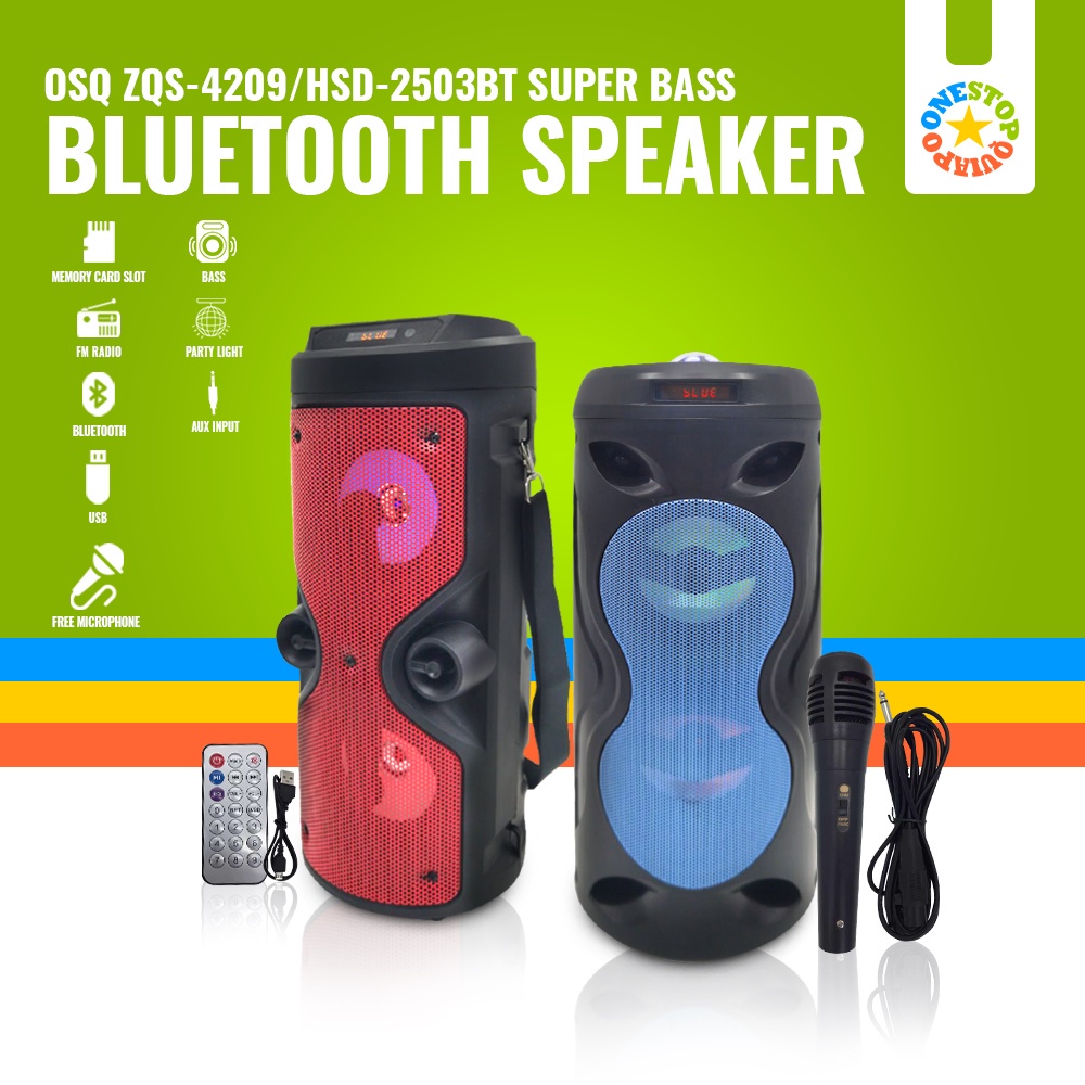 (COD) OSQ Karaoke Portable Super Bass Bluetooth Speaker ZQS4209/ZQS