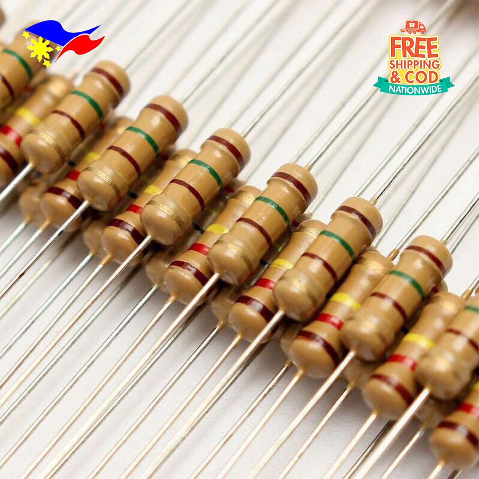 5 Pcs. 1/2W Carbon Film Resistor Assorted Value 1 Ohm 1k Ohm ( Set 1
