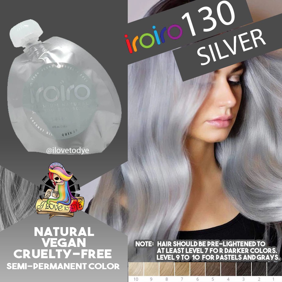 130 Silver Premium Natural Semi Permanent Hair Color