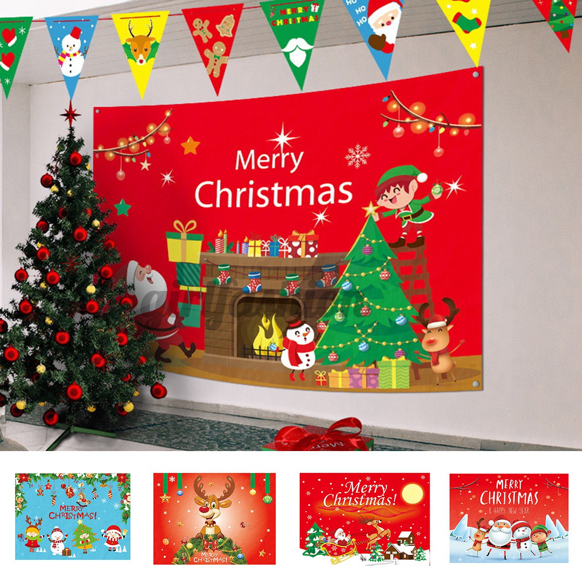 Christmas Wall Covering Tapestry Wall Hanging Decor Background Cloth