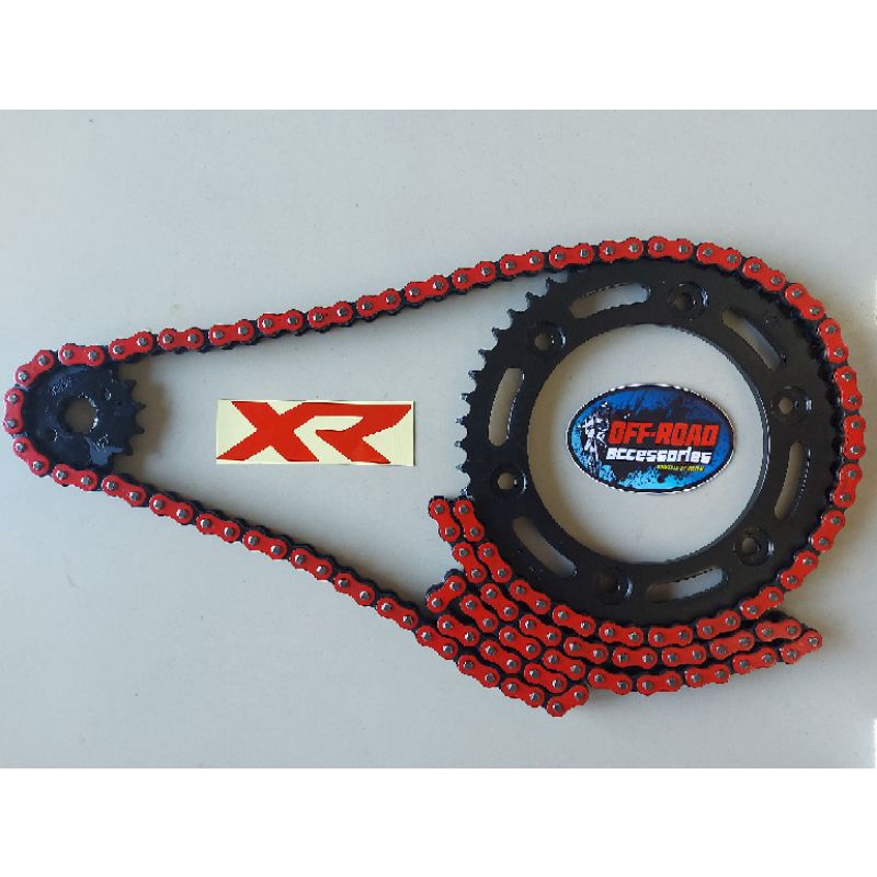 Honda xr150/125 sprocket set red chain 428 Shopee Philippines