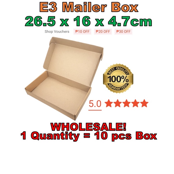 E3 (26.5x16x4.7cm) WHOLESALE 10pcs100pcs Mailer Box Packaging