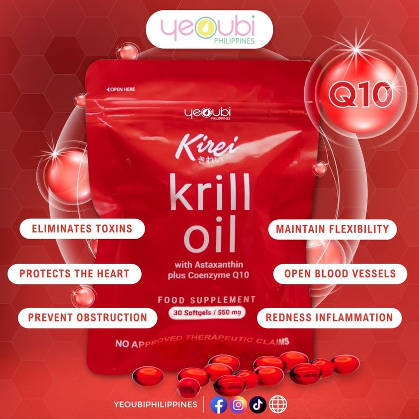 Kirei Krill Oil with Astaxanthin plus Coenzyme Q10 (550mg x 30 Softgels