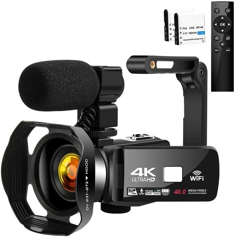 4K Camcorder Digital Video Camera with 2.4G Remote Control ,18X Digital