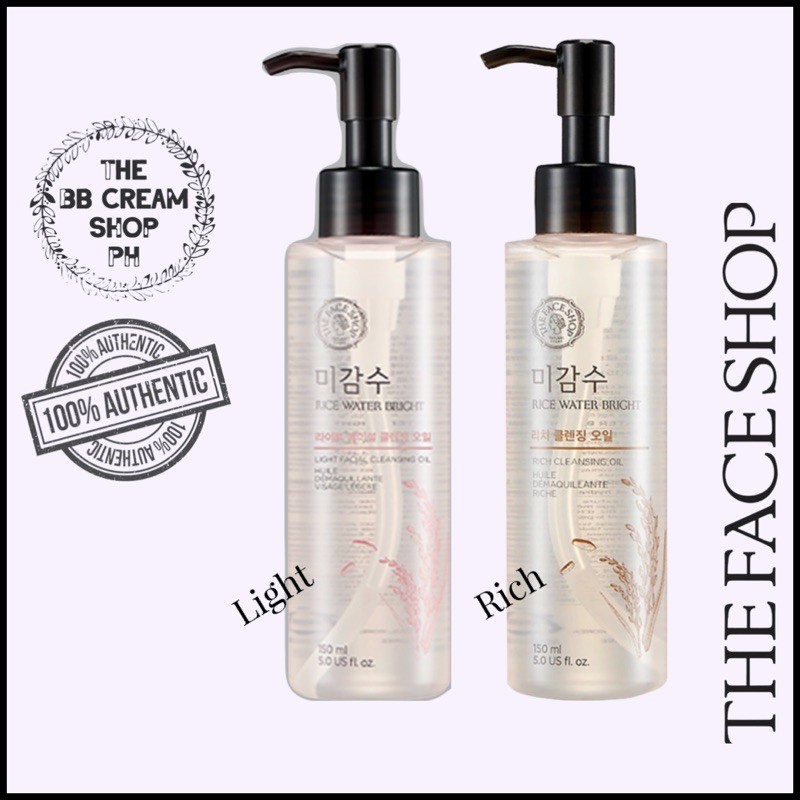 THE FACE SHOP Rice Water Bright Cleansing Oil 150ml EXP2023 Shopee