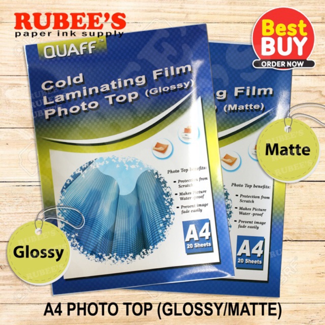 PHOTO TOP Cold Laminating film A4 Glossy/MATTE A4 Shopee Philippines