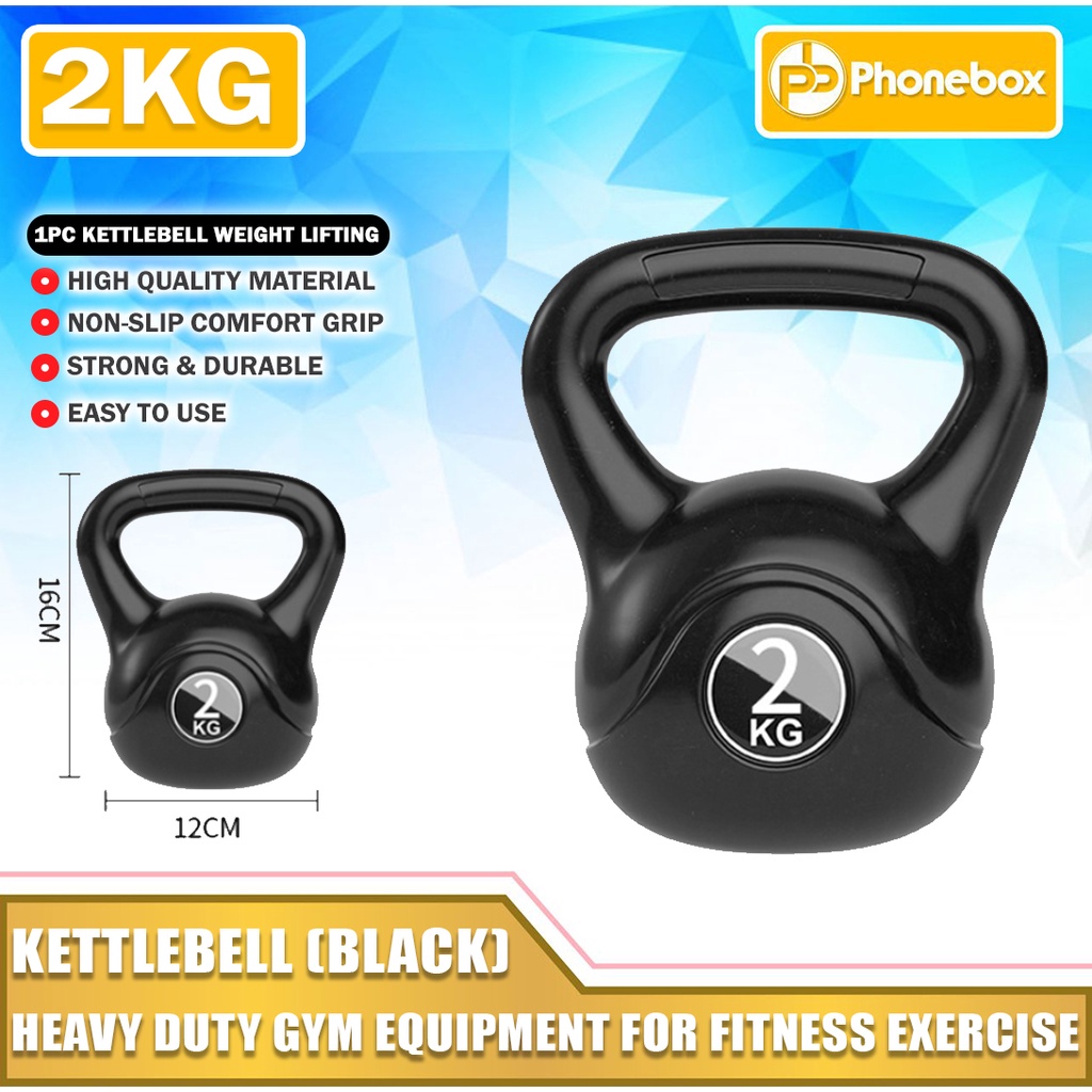 PB Kettlebell 2KG Dumbbell PVC Coated Kettlebells Home Gym Equipment