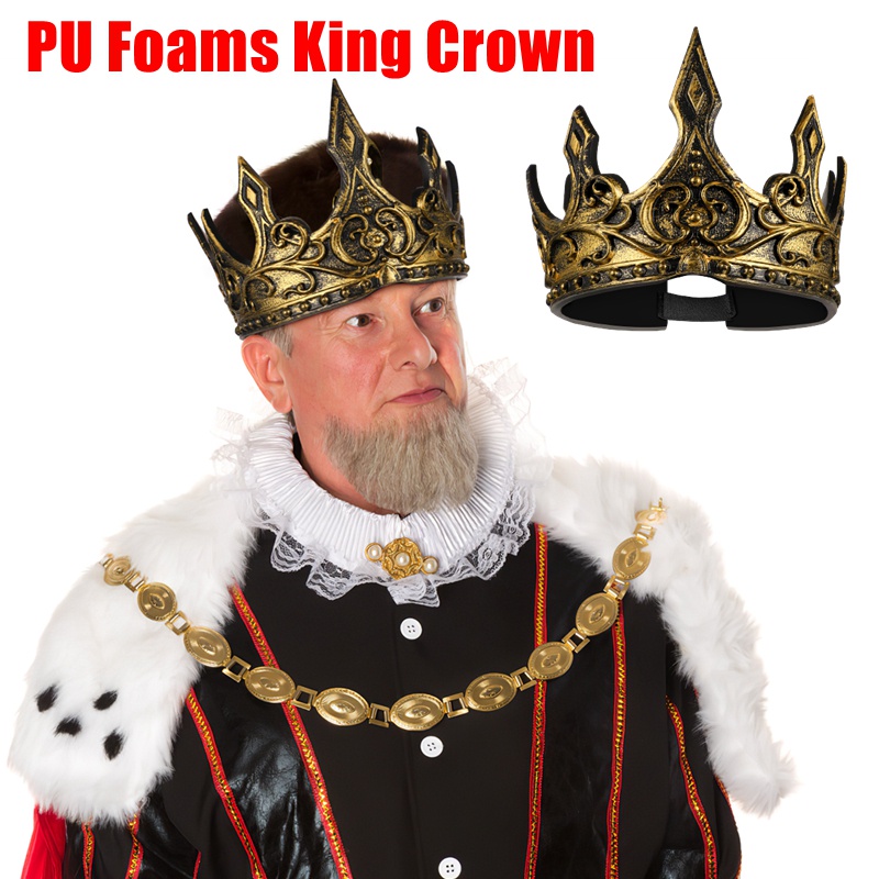 Men King Crown PU Foam 3D Fancy Dress Stage Performance Props For