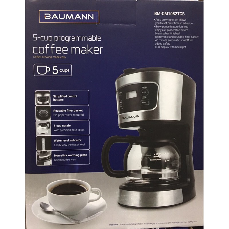 Baumann Coffee Maker 5 cup programmable Shopee Philippines