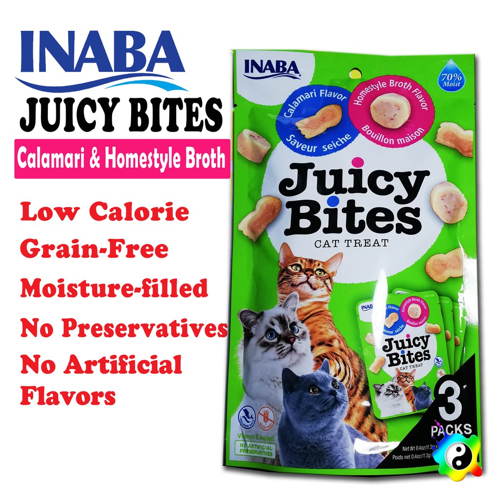 INABA JUICY BITES CAT TREAT (CALAMARI and HOMESTYLE BROTH FLAVORS