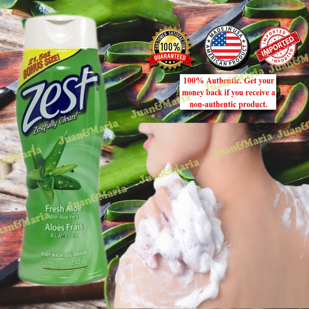ZEST BODY WASH ALOE VERA 635 ml Moisturize irritated skin smooth and