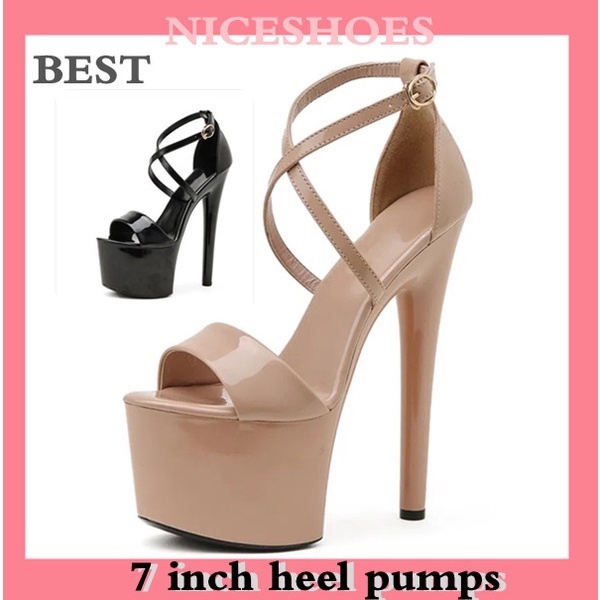 Beauty Pageant High HeelsBeige/Black 7 inchesWedding Chunky Heel Flat Sandals Shopee Philippines