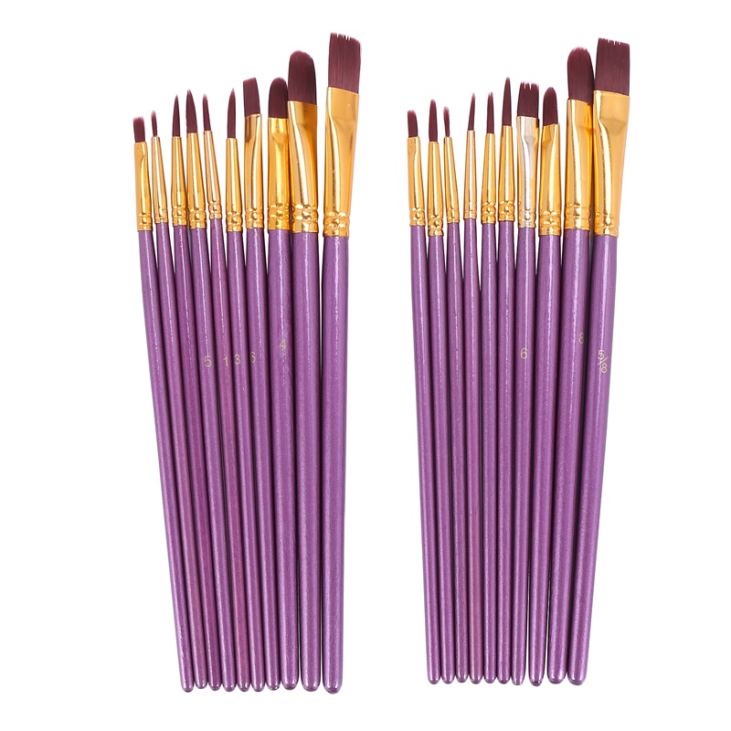 20Pcs Paint Brush Set Artist Paint Brushes for Watercolor, Oil