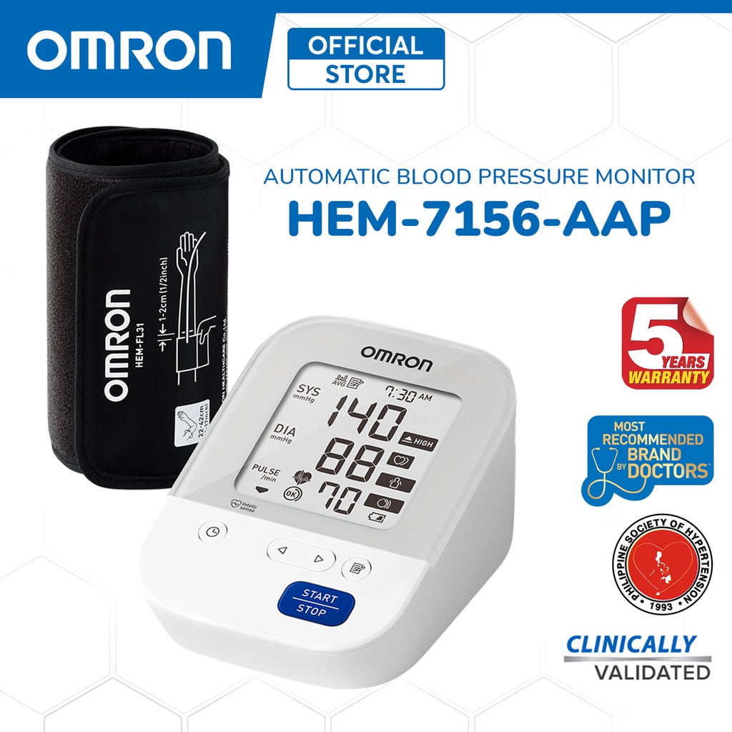 Omron HEM7156AAP Digital Blood Pressure Monitor with Intellicuff and