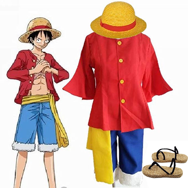 One Piece Monkey D Luffy New World Costume Outfits for Halloween