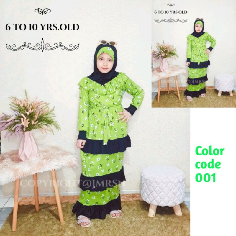 Maxxe Dress for kids (Spandex cotton) with Hijab 611 yrs old and very softly dress (Malaysian