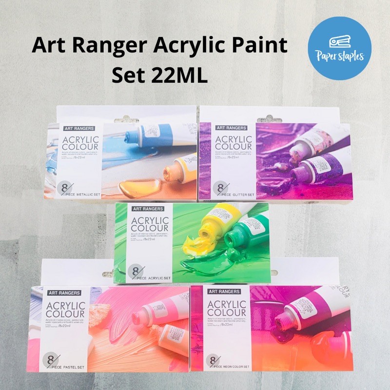 Art Ranger Acrylic Paint Set ( Primary Pastel Glitter Metallic