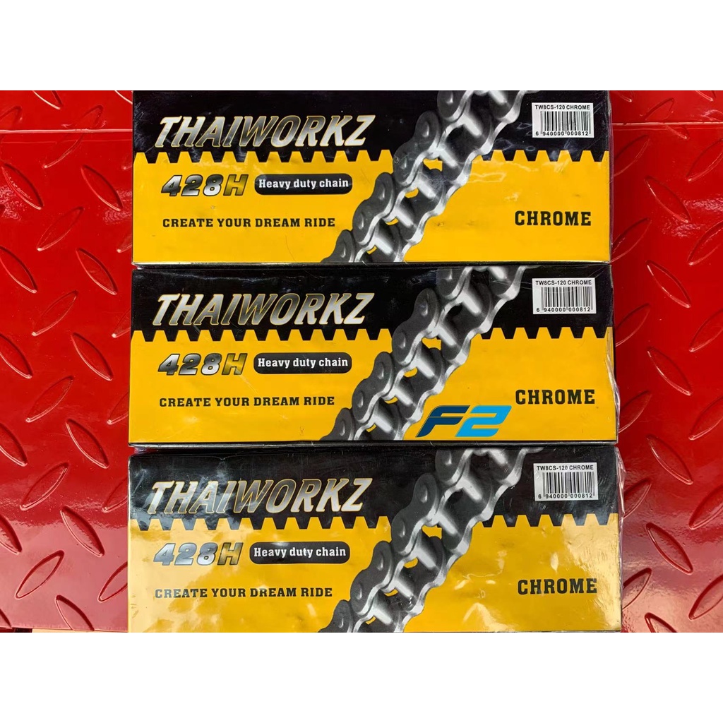 THAIWORKZ CHAIN 428H110L/120L/130L SUPER HEAVY DUTY CHROME FOR