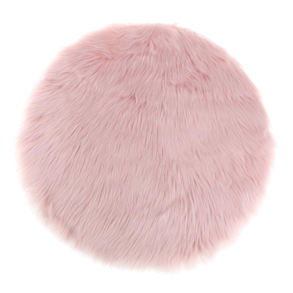 Soft Sheepskin Fluffy Skin Faux Fur Fake Rug Mat Small Rugs light Pink