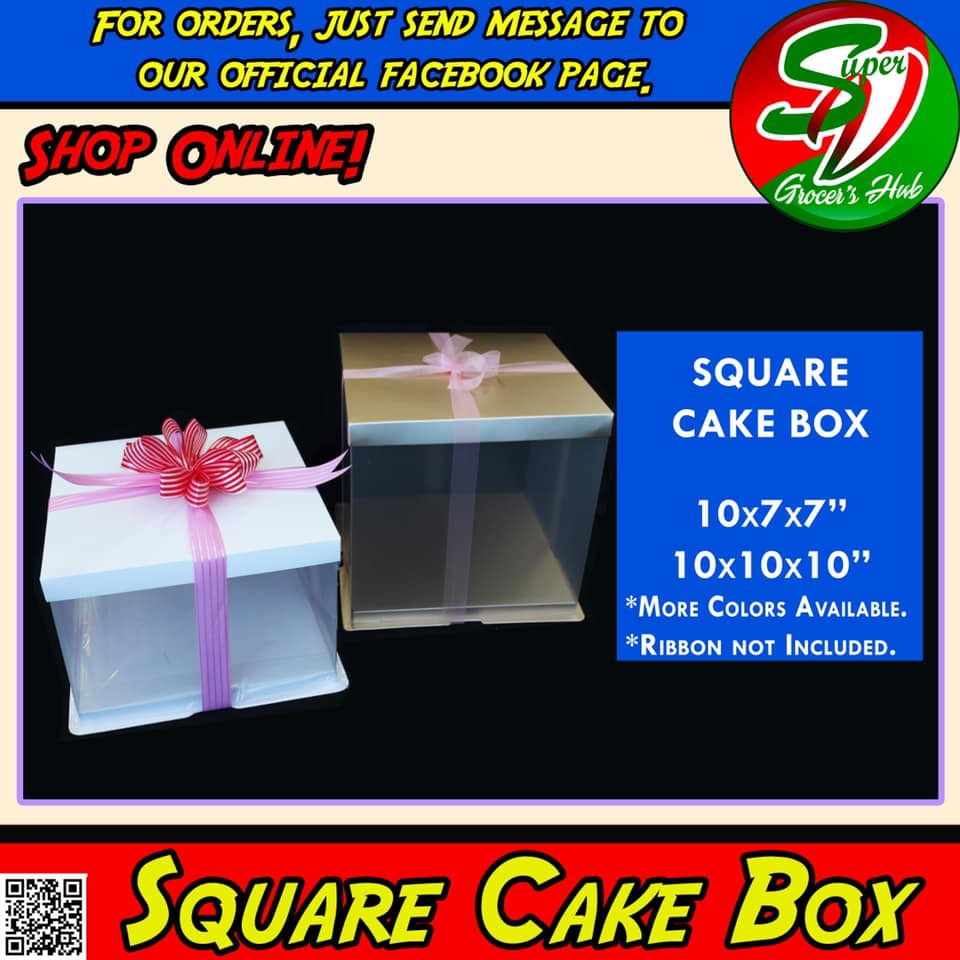 Square Acetate Cake Box Clear Cake Box Clear Top Lid Shopee Philippines